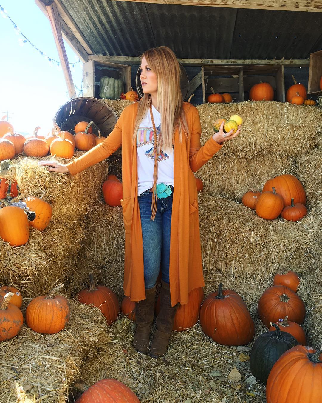 Longline Cardigan With Graphic Tee And Boots