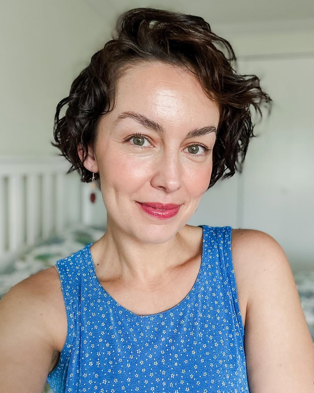 Messy Wavy Pixie With Natural Chestnut Brown