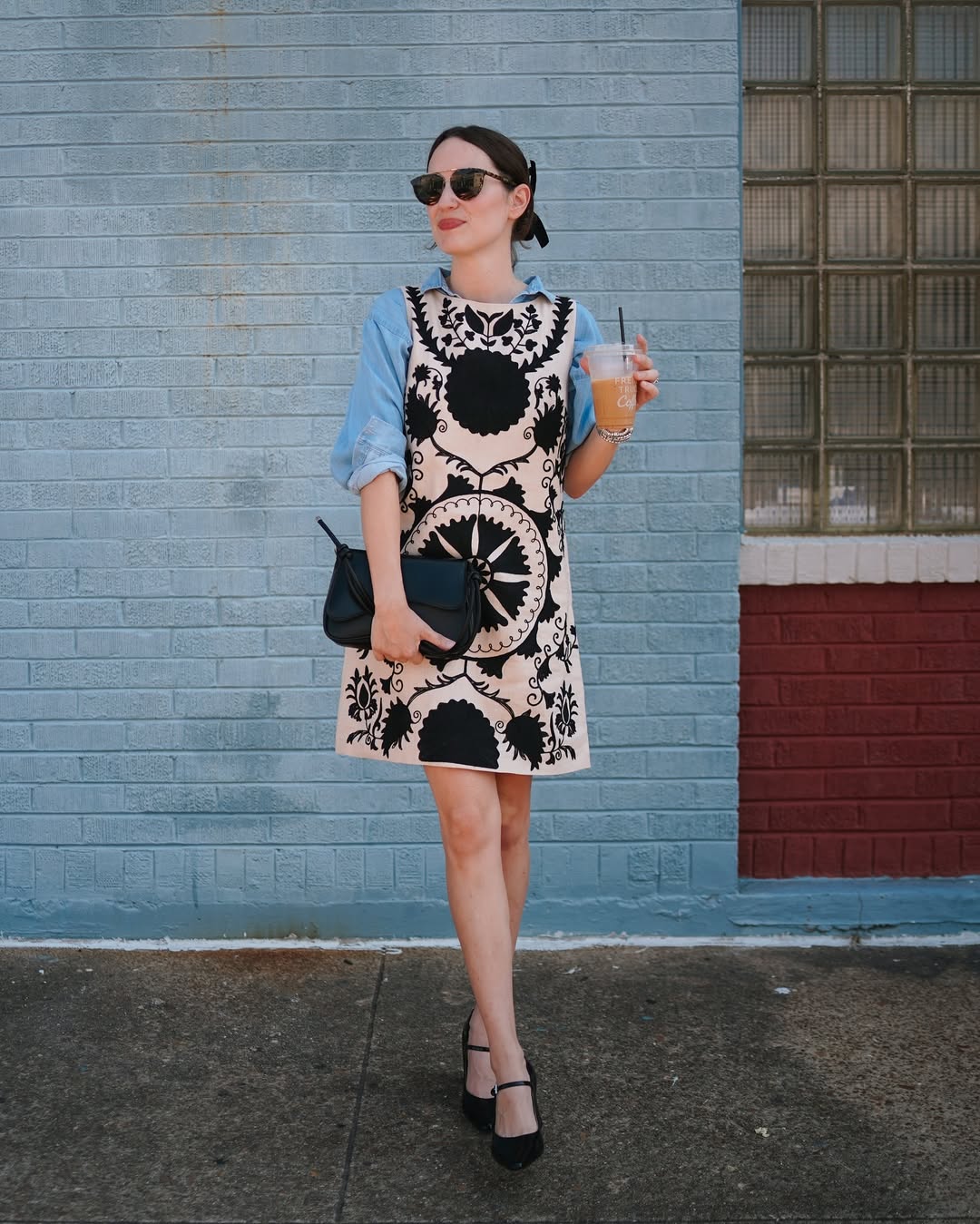 Mod Dress Over Denim Button-Down