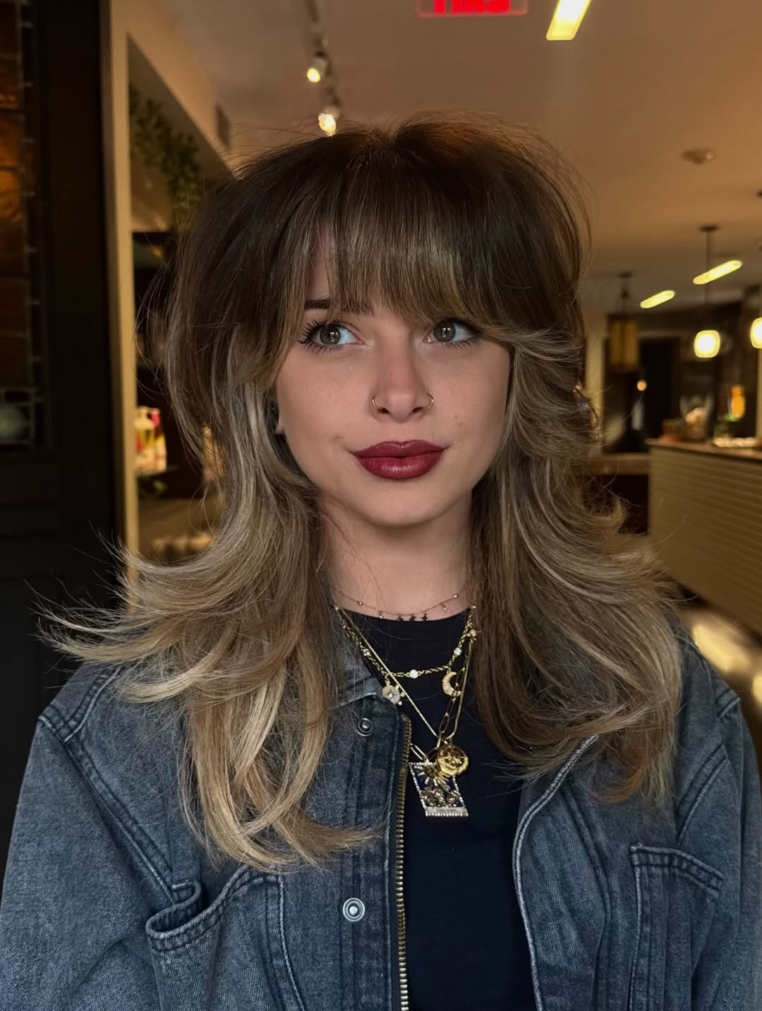 Modern Shag With Face Framing Honey Blonde Layers