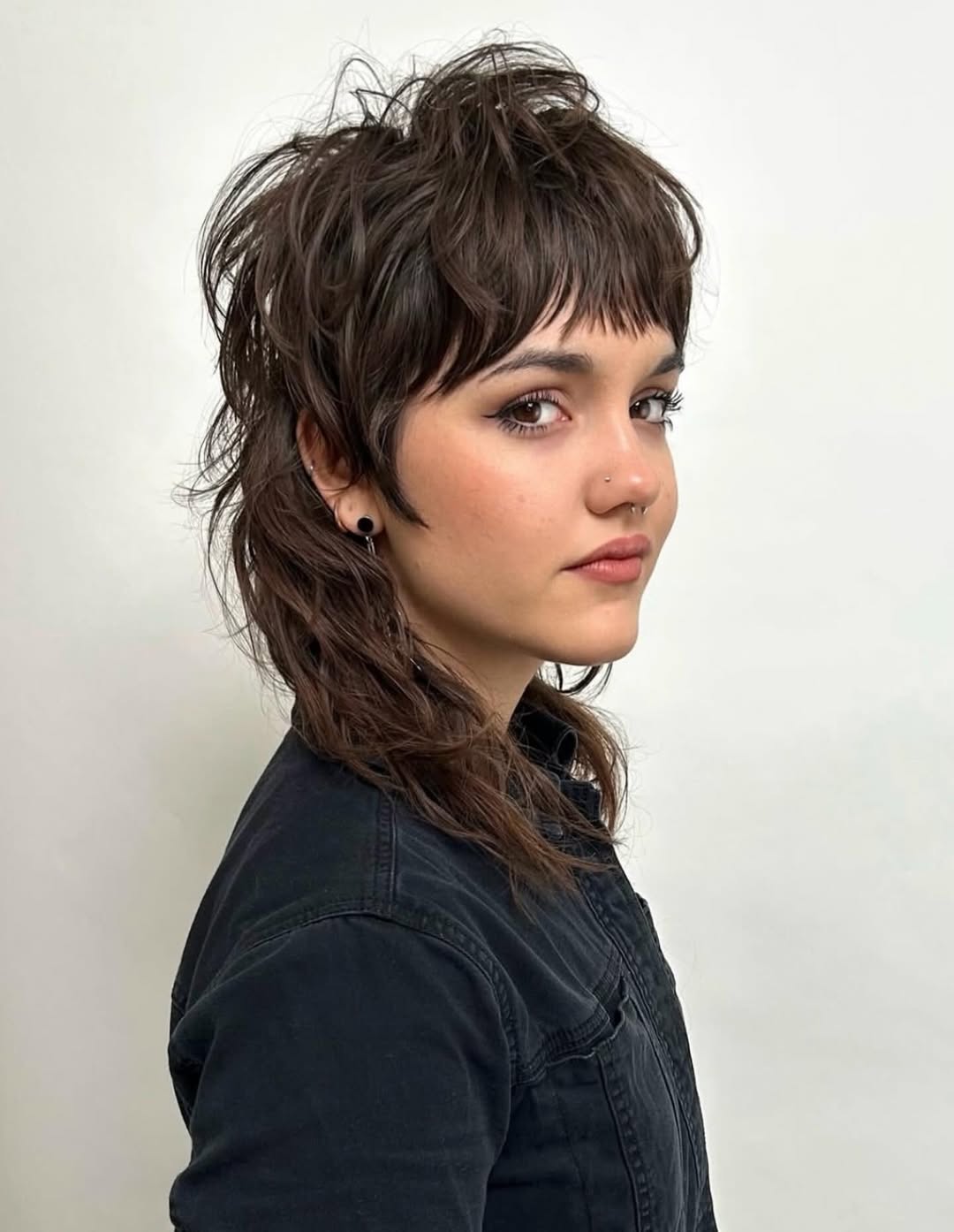 Modern Shaggy Choppy Brunette Crop