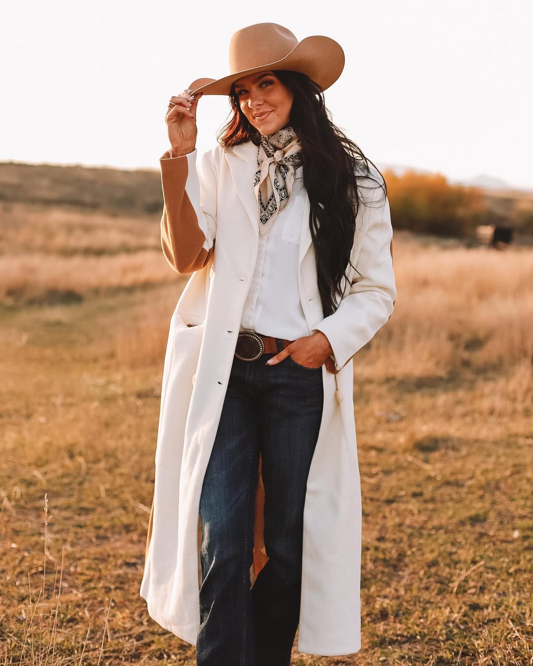 Modern Western Chic Longline Blazer and Jeans