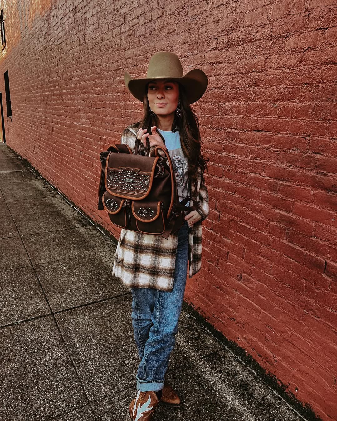 Modern Western Plaid Flannel And Cowboy Boots