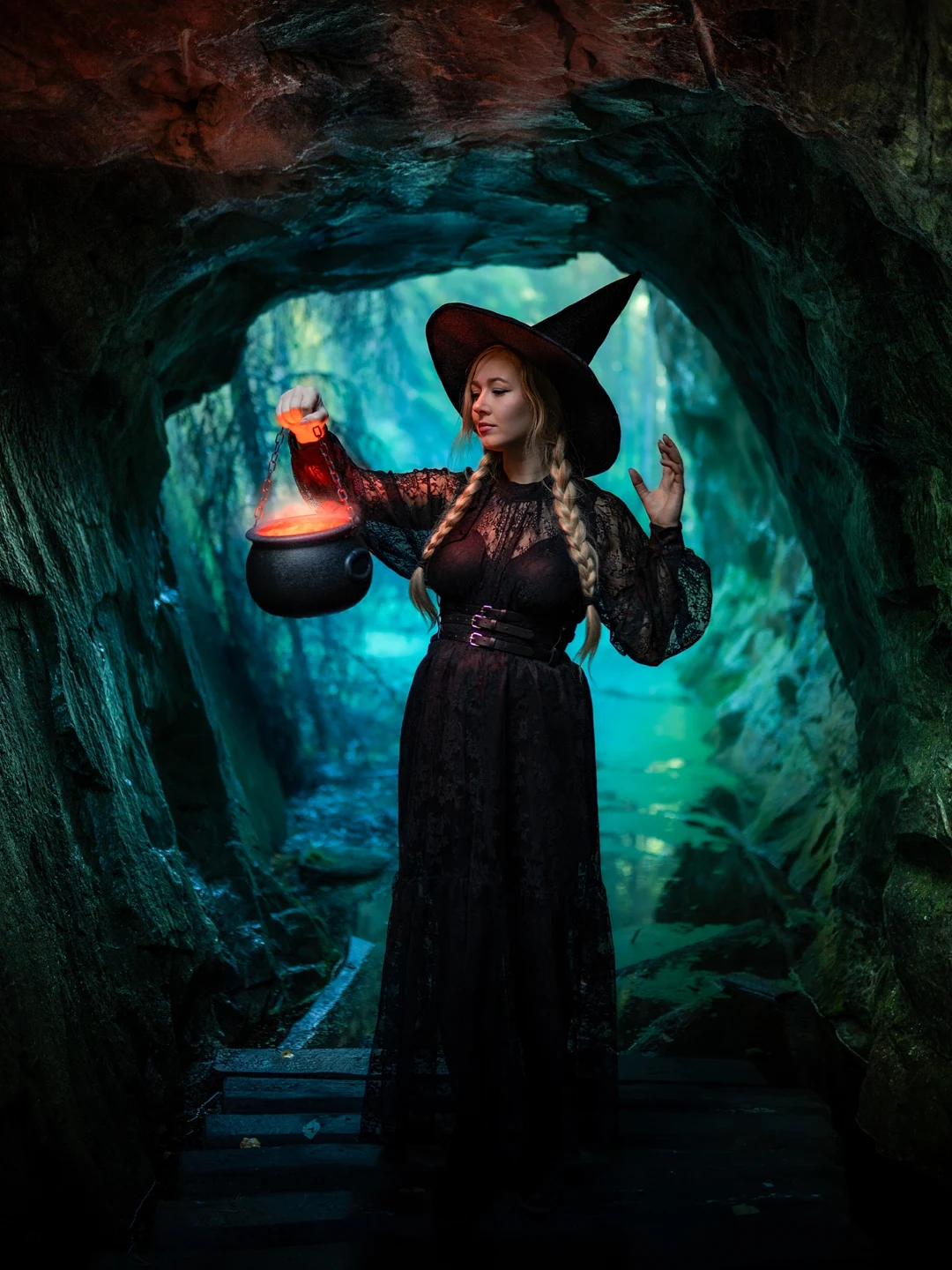 Mystic Witchy Lace Maxi Dress Halloween Costume