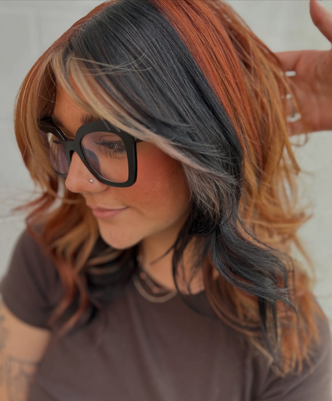 Orange and Black Calico Hair With Honey Blonde