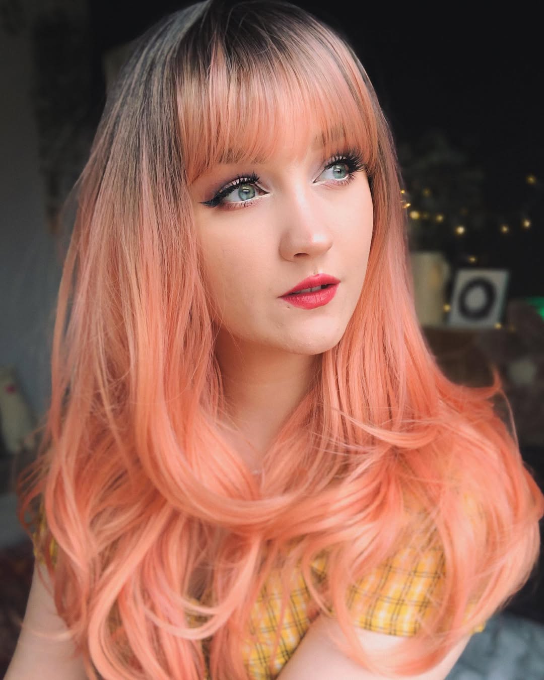 Peachy Keen Waves With Wispy Bangs