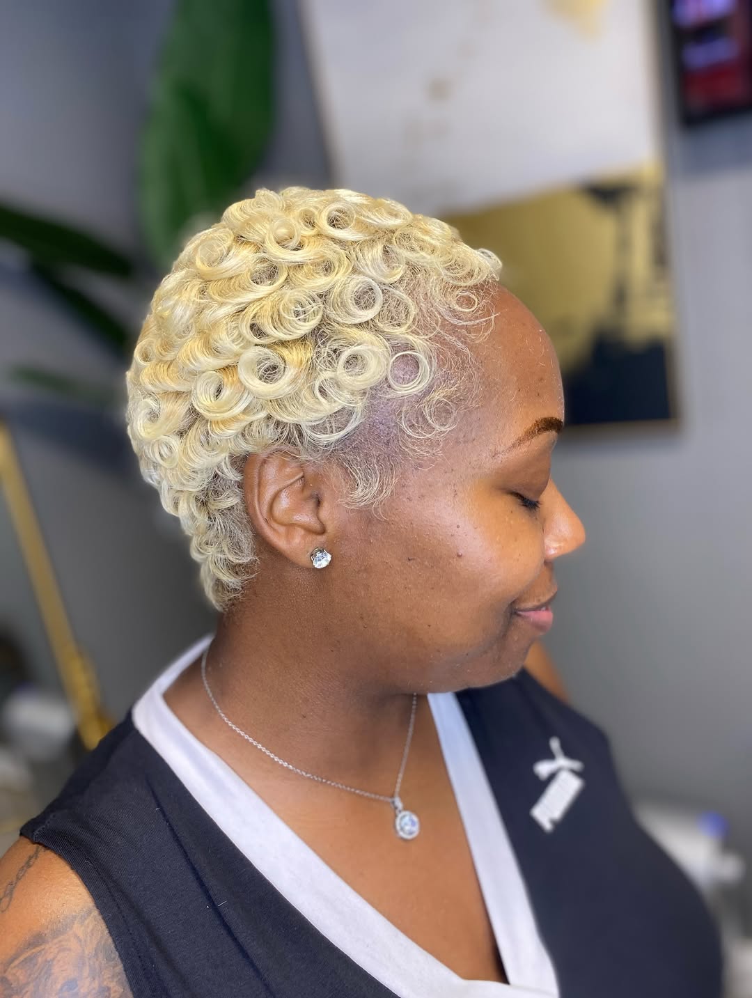 Platinum Finger Waves Classic Pixie Cut