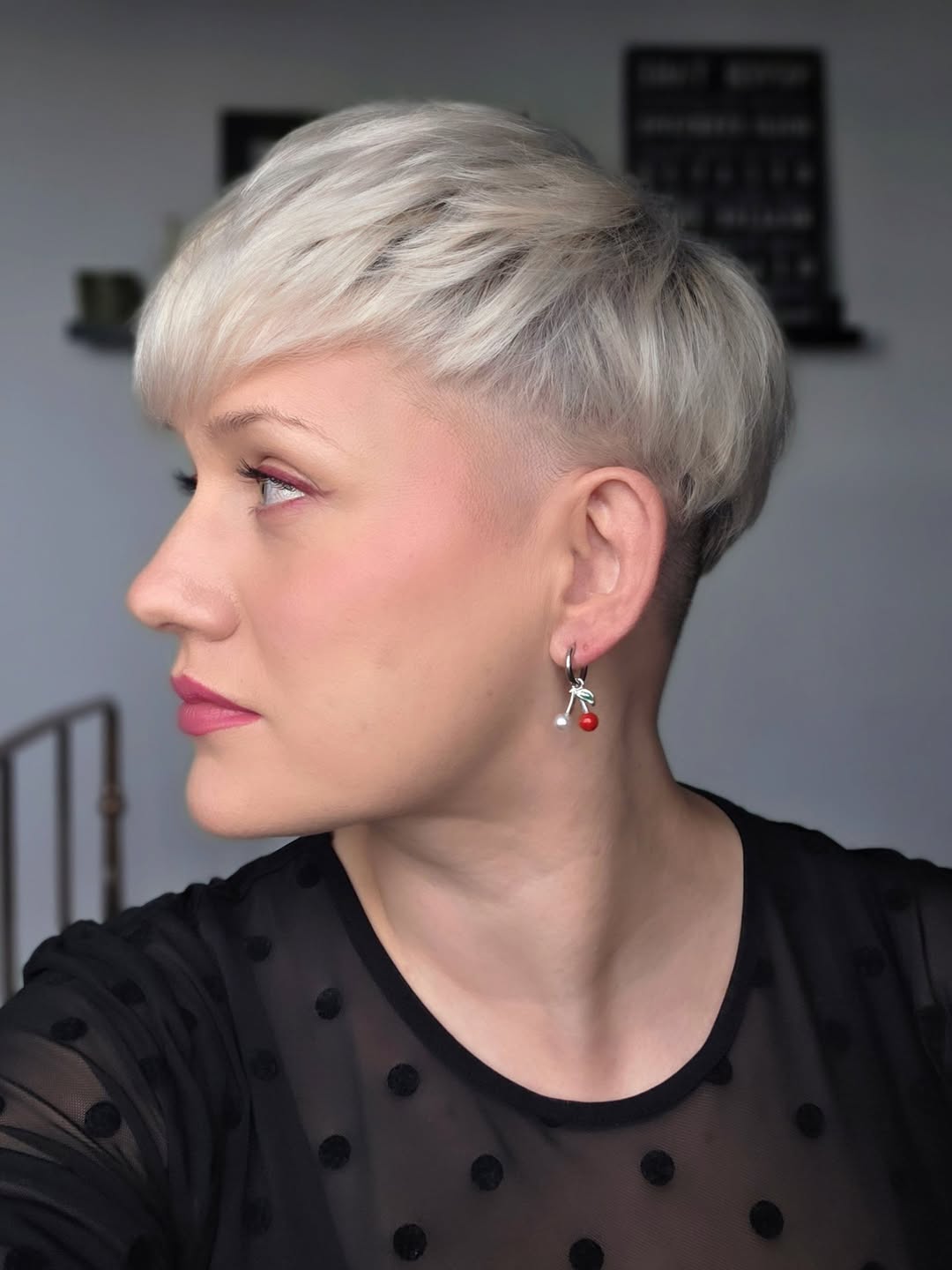 Platinum Silver Pixie With Undercut Sides