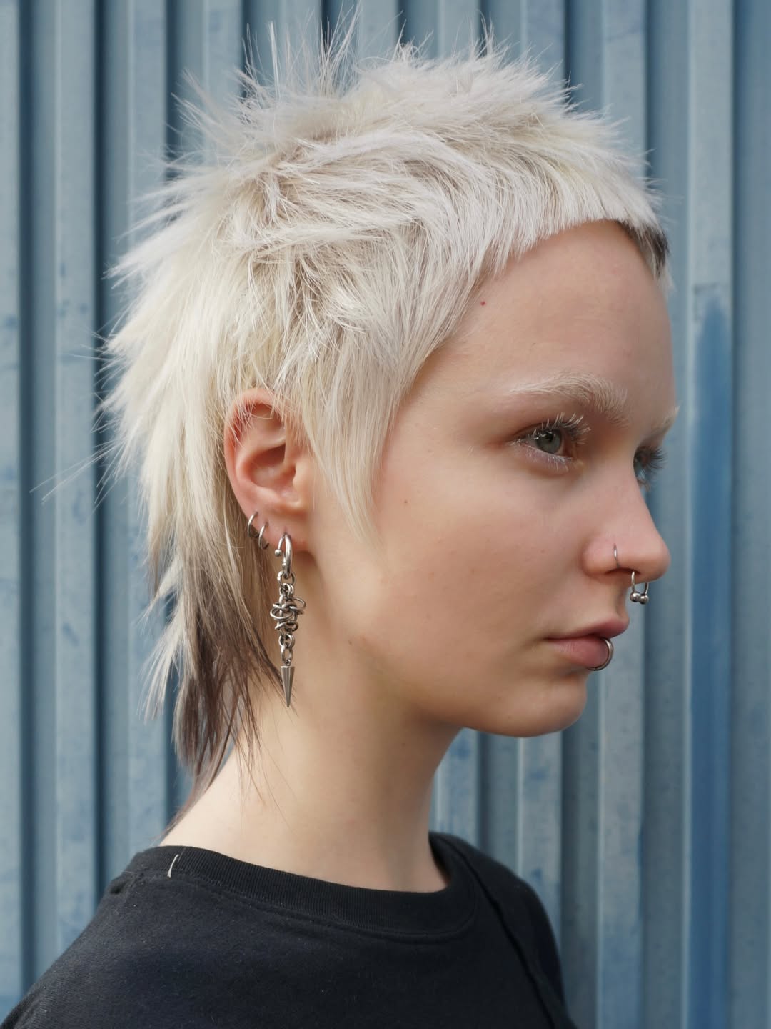Platinum Spiky Mullet With Dark Undercut
