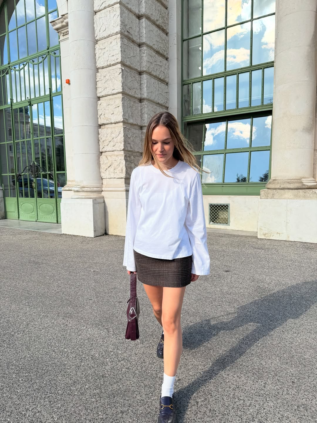 Preppy Plaid Skirt and Loafer Combo