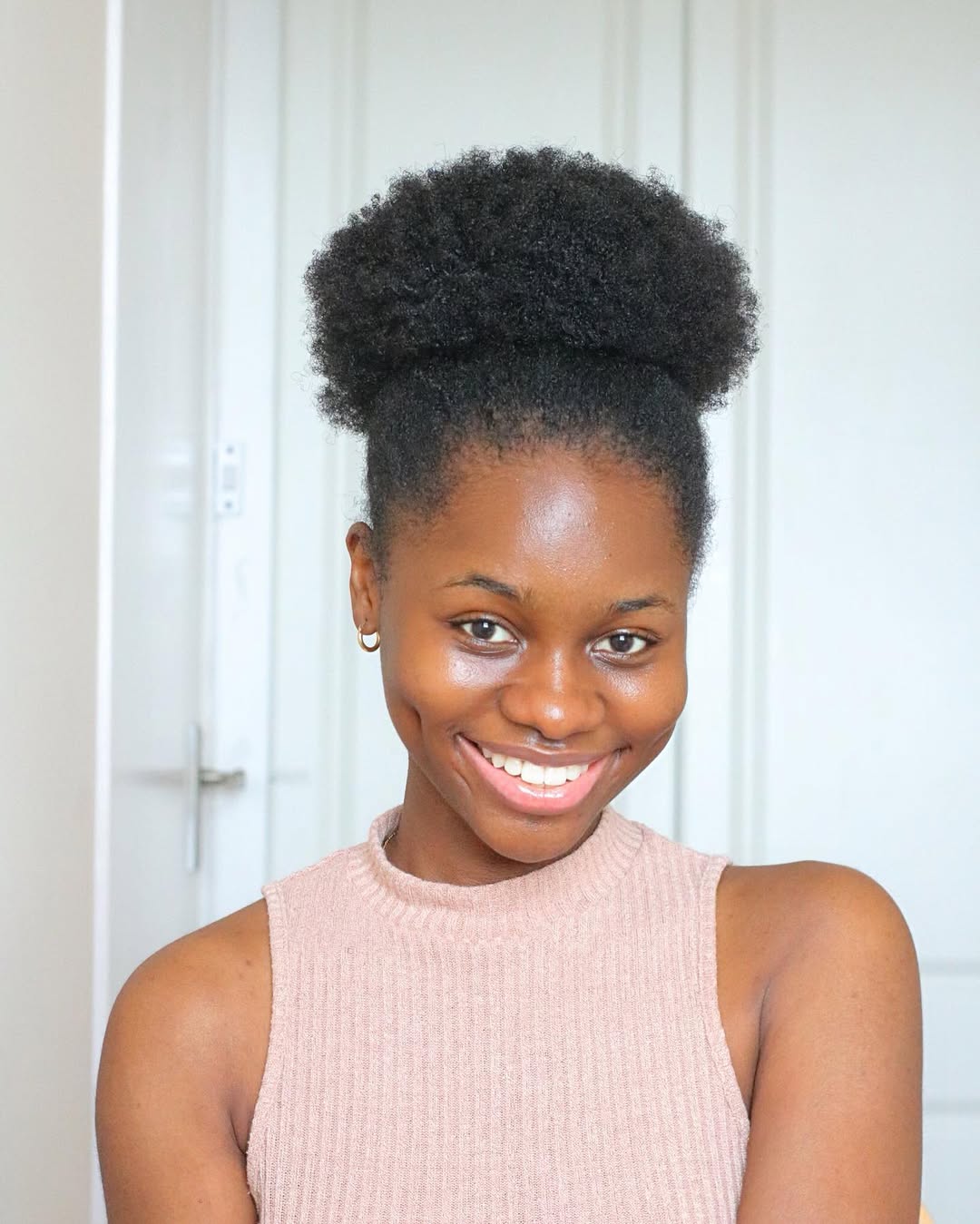 Puffy High Bun for Type 4C Hair