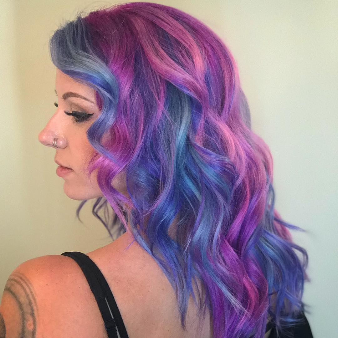 Rainbow Bright Waves With Vivid Purple Blue Hues