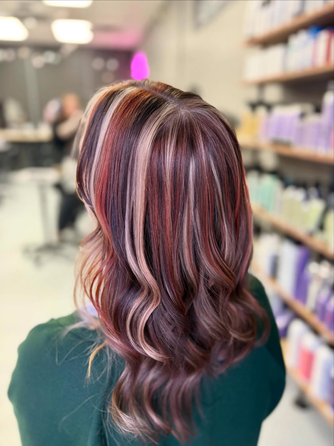 Rich Auburn & Cream Swirl Lowlights