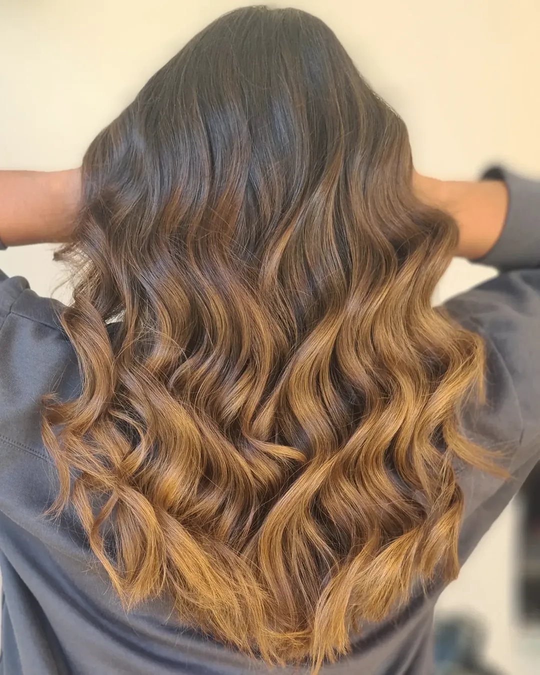 Rich Brunette To Golden Blonde Balayage Waves