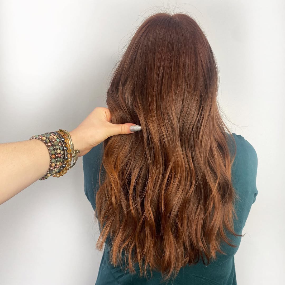 Rich Cinnamon Brown Hair With Soft Waves