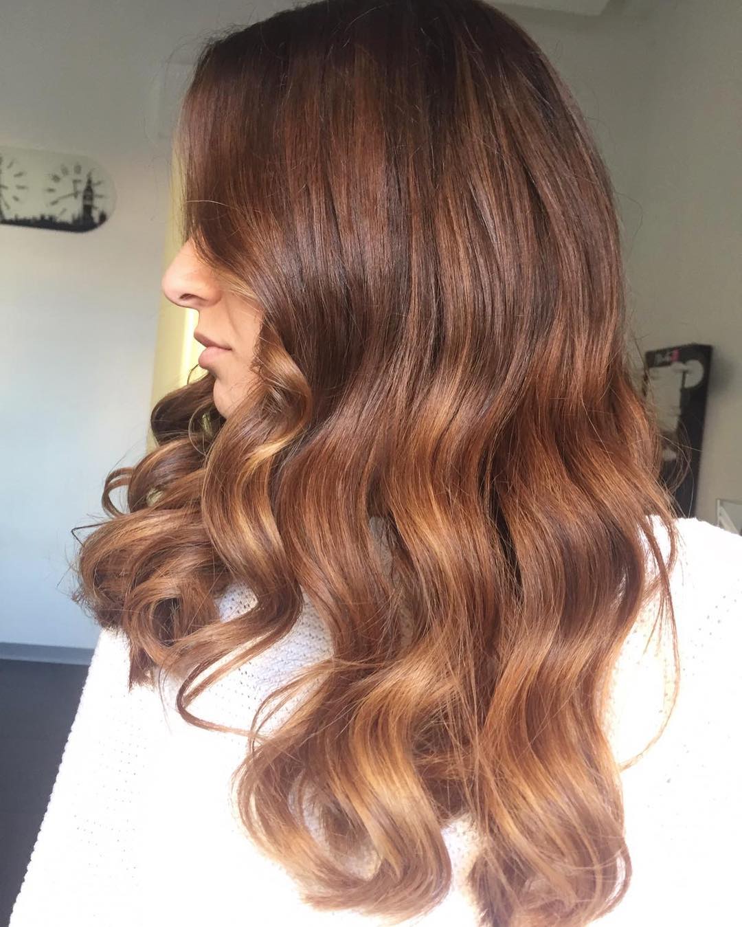 Rich Cinnamon Waves With Subtle Face Framing