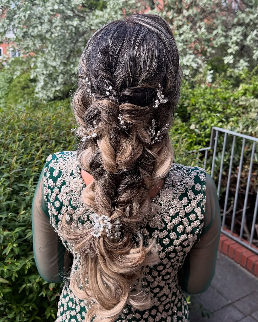 Romantic Braided Updo With Sparkling Hair Pins