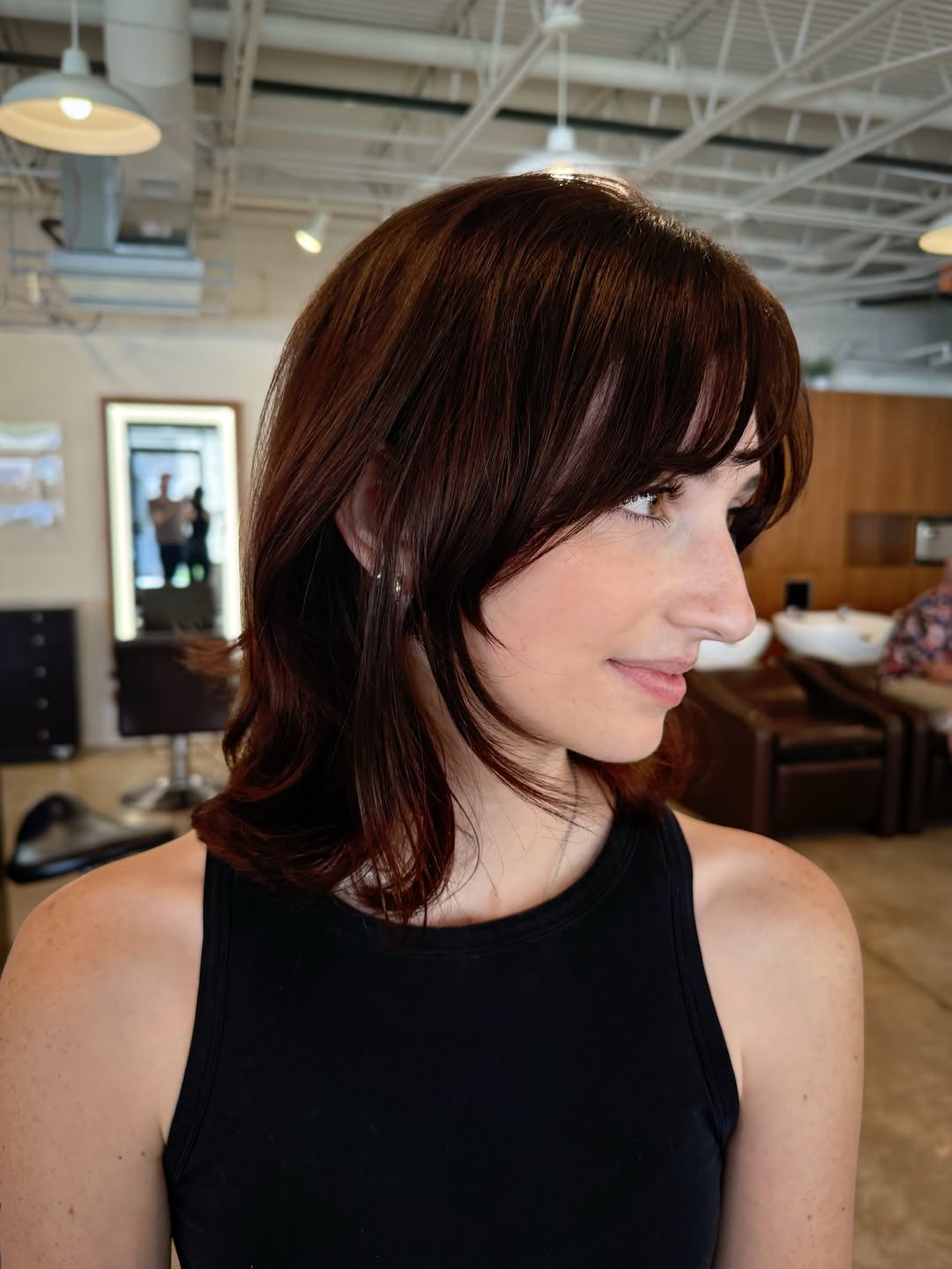 Shag Cut With Deep Red Undertones