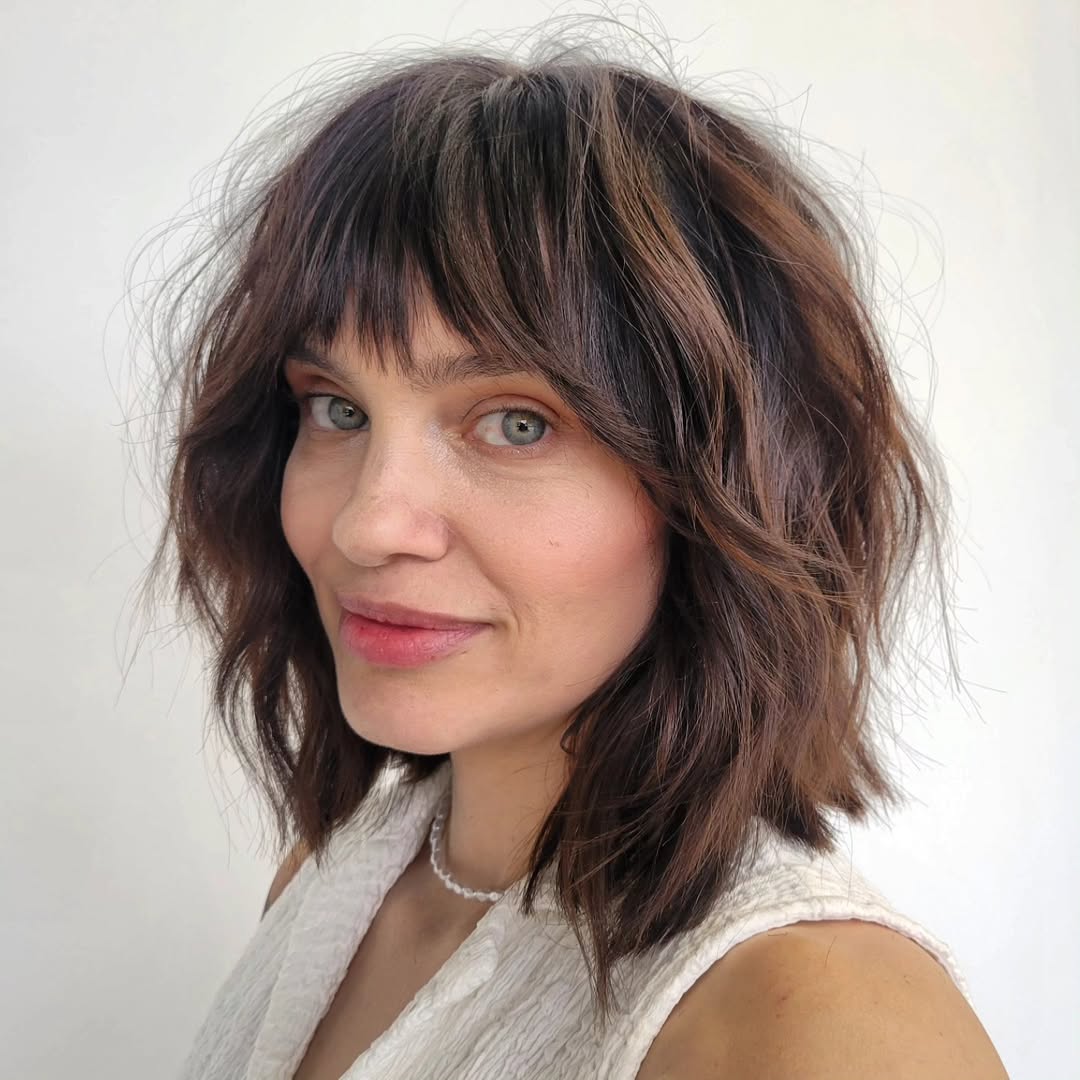Shaggy Bob With Wispy Bangs