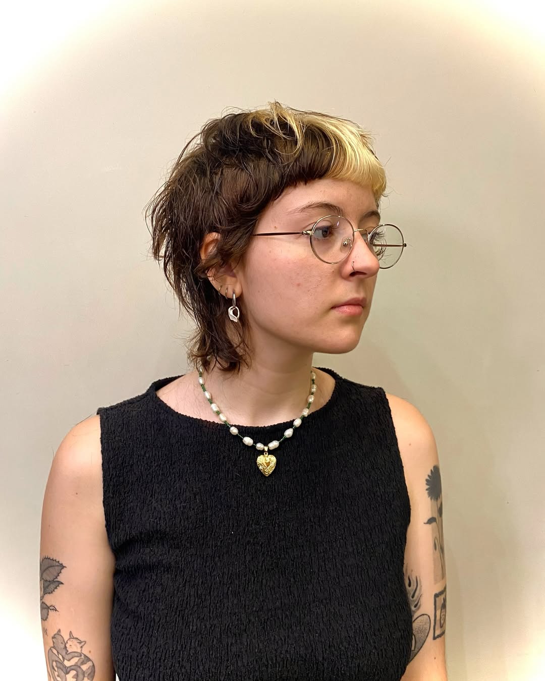 Shaggy Mullet With Platinum Money Piece Bangs