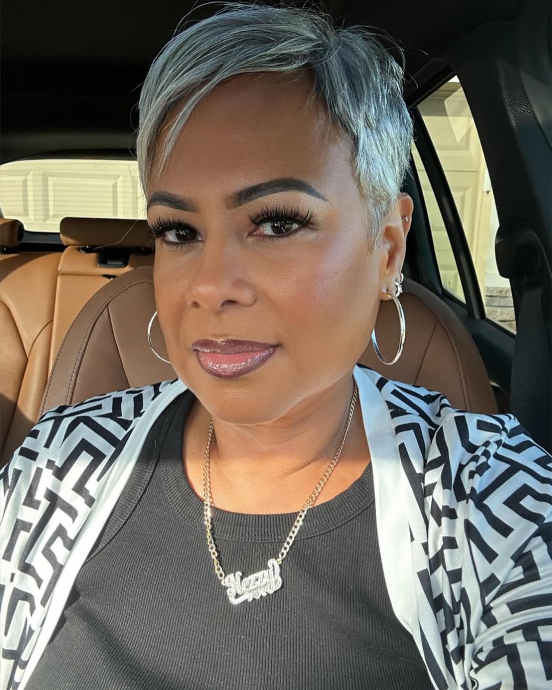 Silver Pixie With Side Swept Fringe