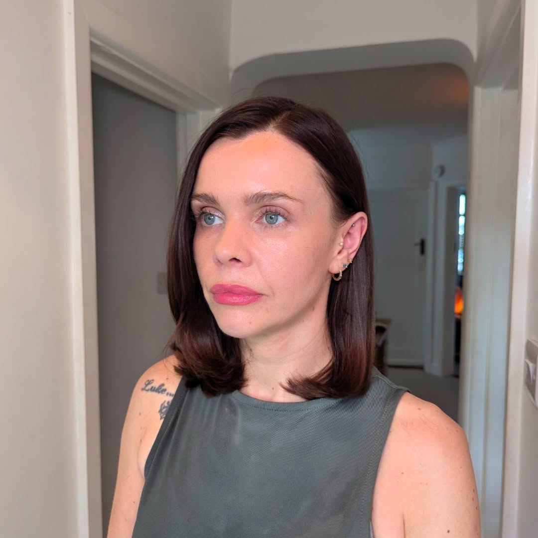 Sleek Rich Brunette Shoulder-Length Bob