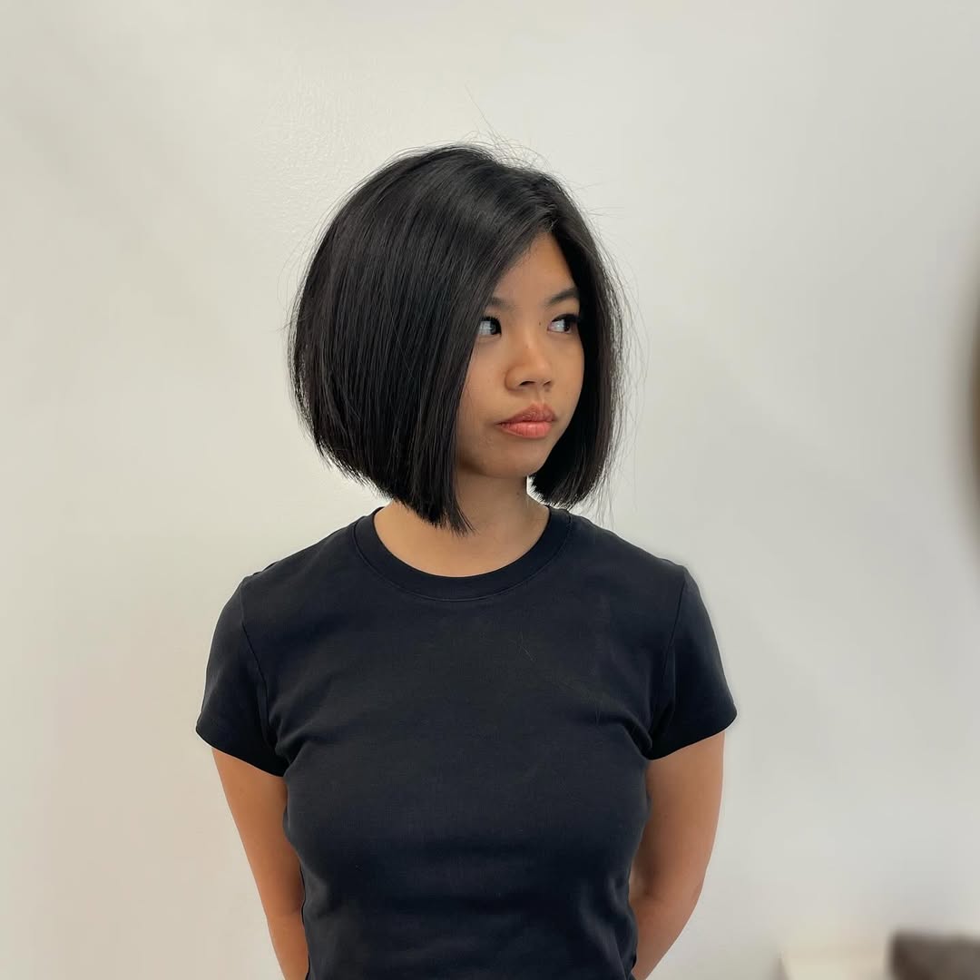Sleek Side-Parted Chin-Length Bob