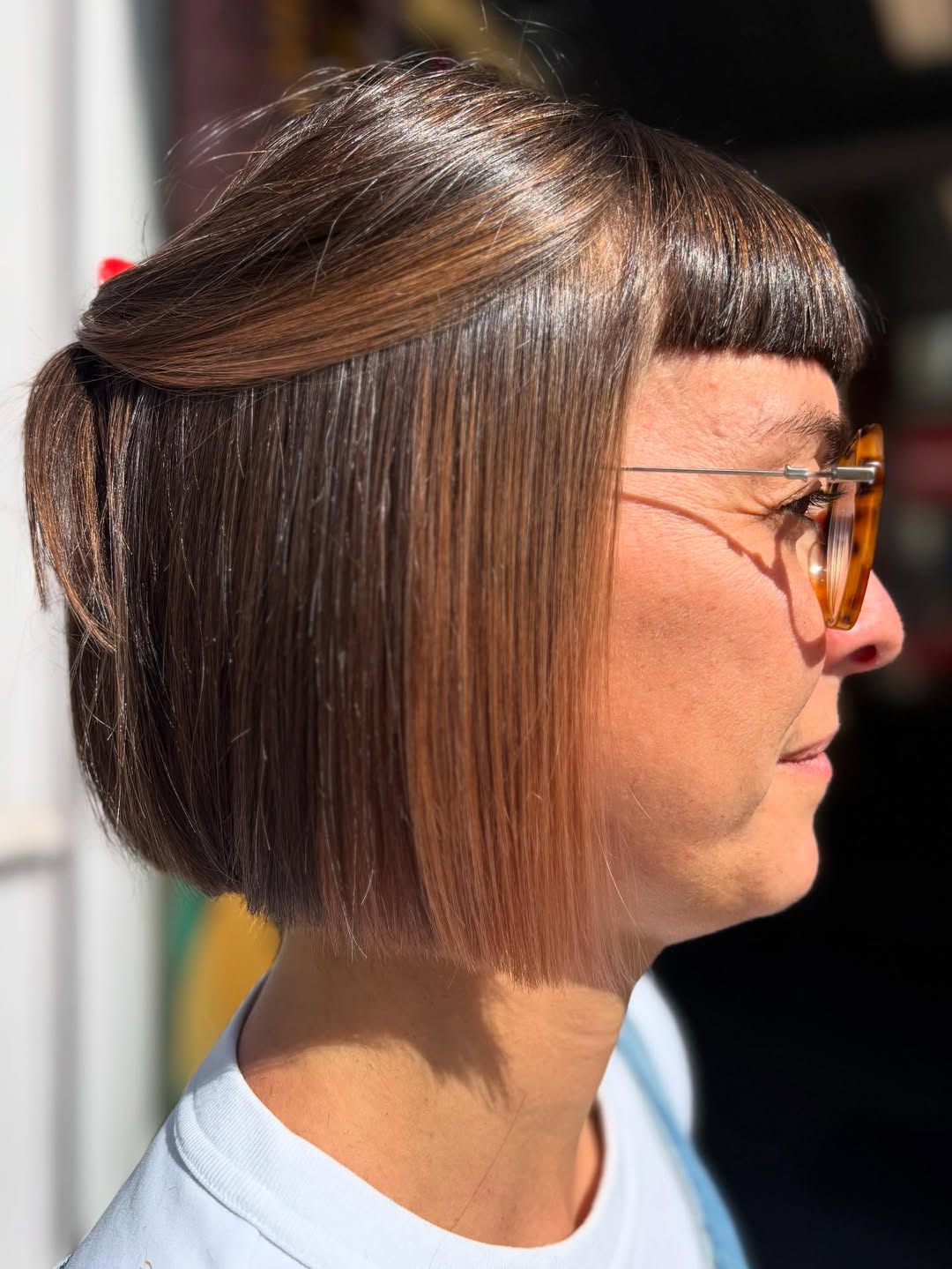 Sophisticated Micro Bangs Rounded Bob