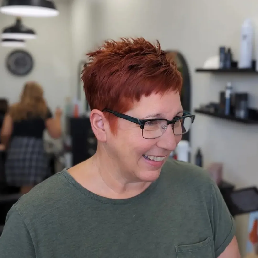 Spiky Ginger Pixie Cut For Women