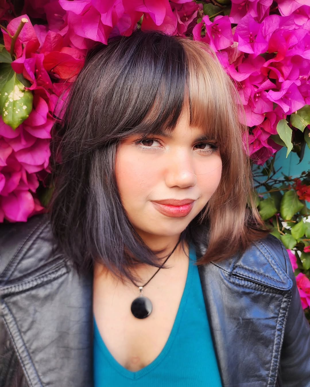 Split Dye Bob With Full Fringe