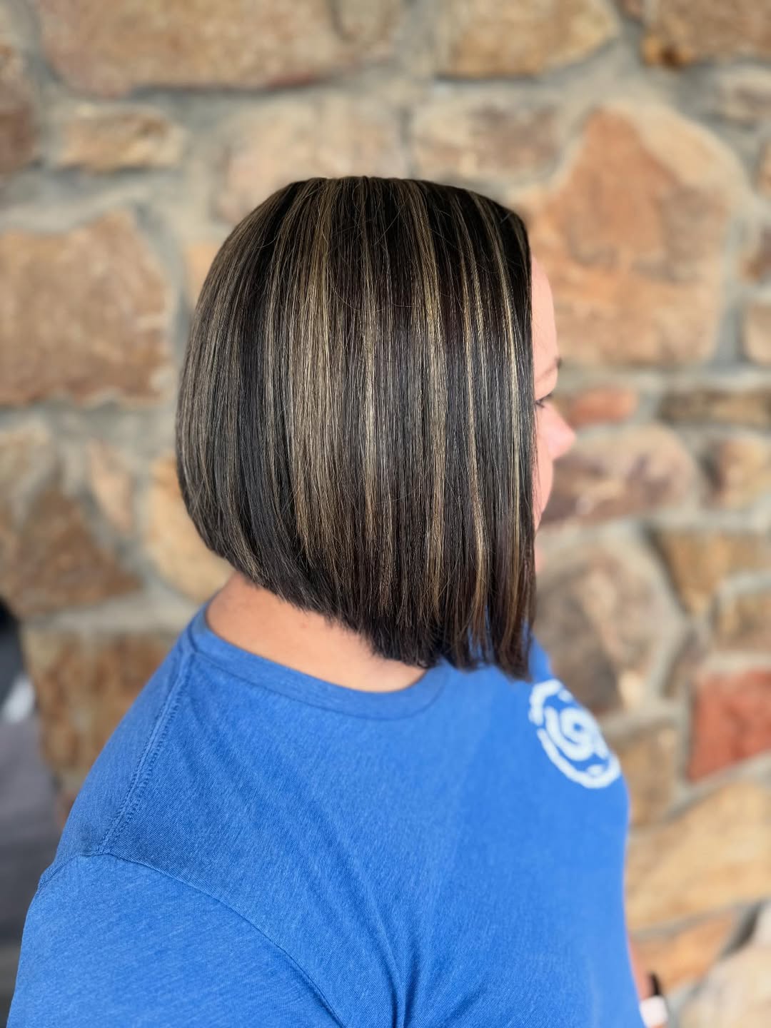 Stacked Bob With Bronde Highlights