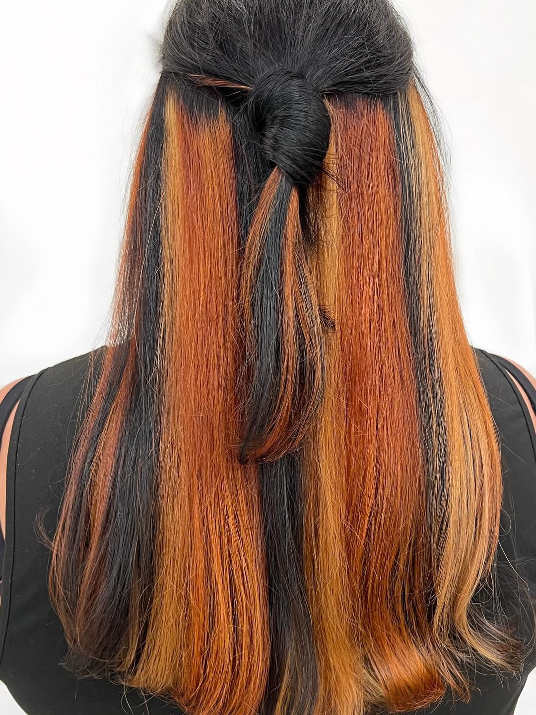 Striking Calico Hair Half-Up Twisted Knot