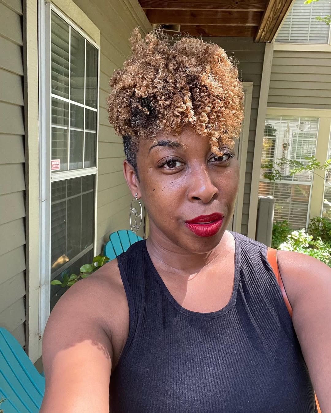 Tapered Pixie With Honey Blonde Curls