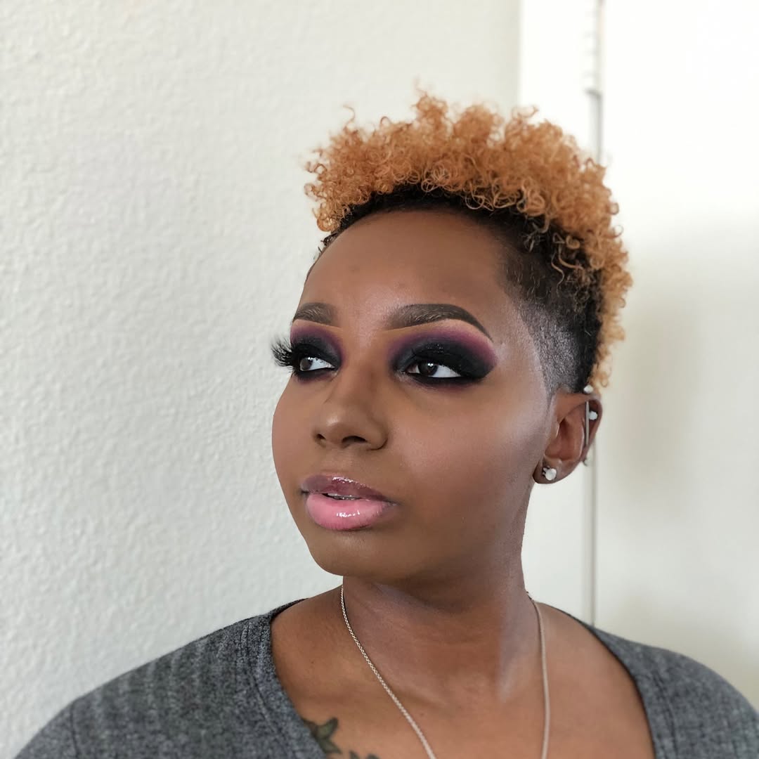 Tapered Pixie With Honey Blonde Curls