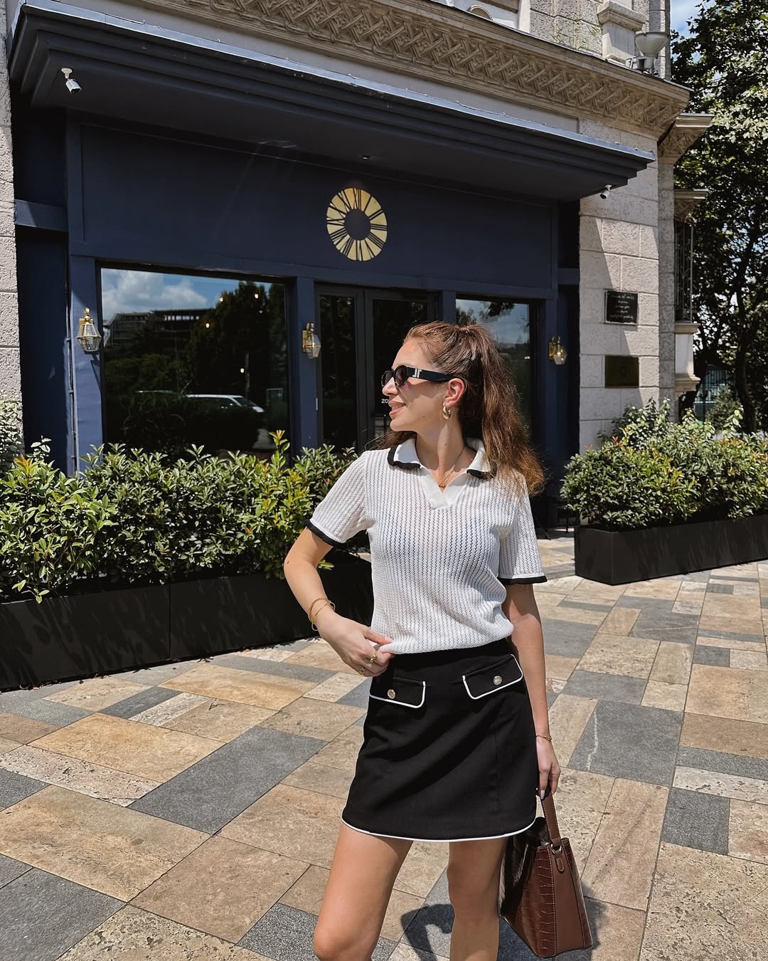 Tenniscore Knit Polo and Mini Skirt Combo