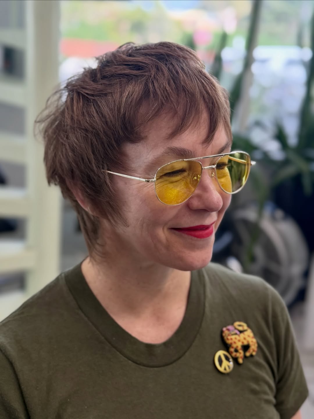 Textured Auburn Pixie With Wispy Bangs