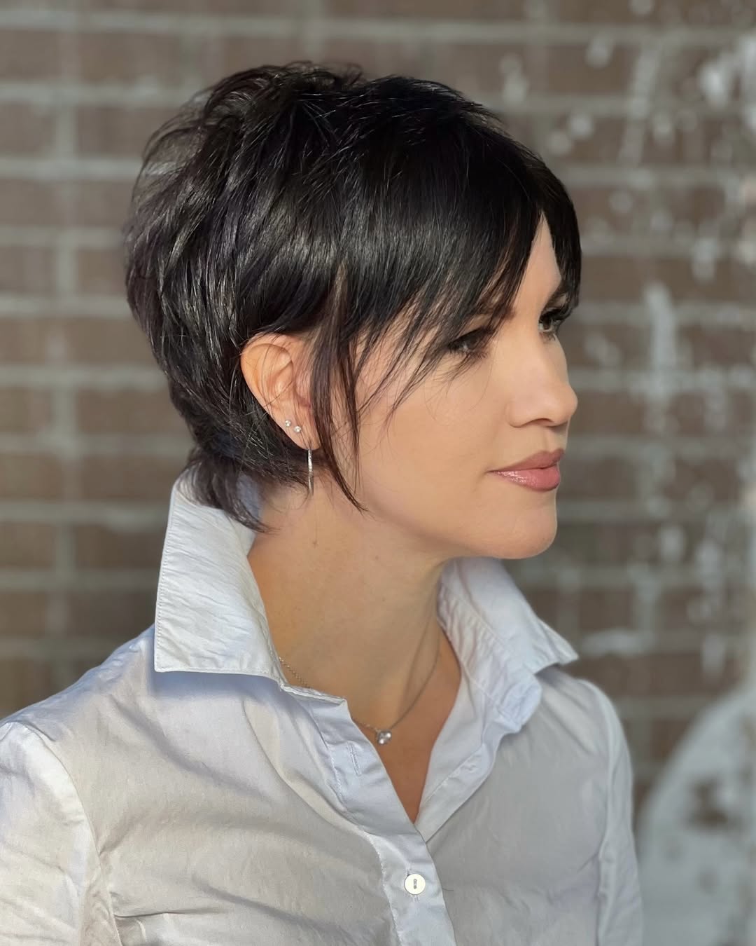 Textured Dark Pixie With Wispy Bangs