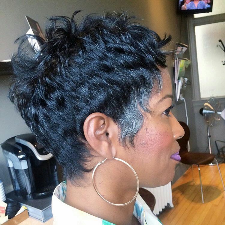 Textured Gray Pixie Cut With Finger Waves