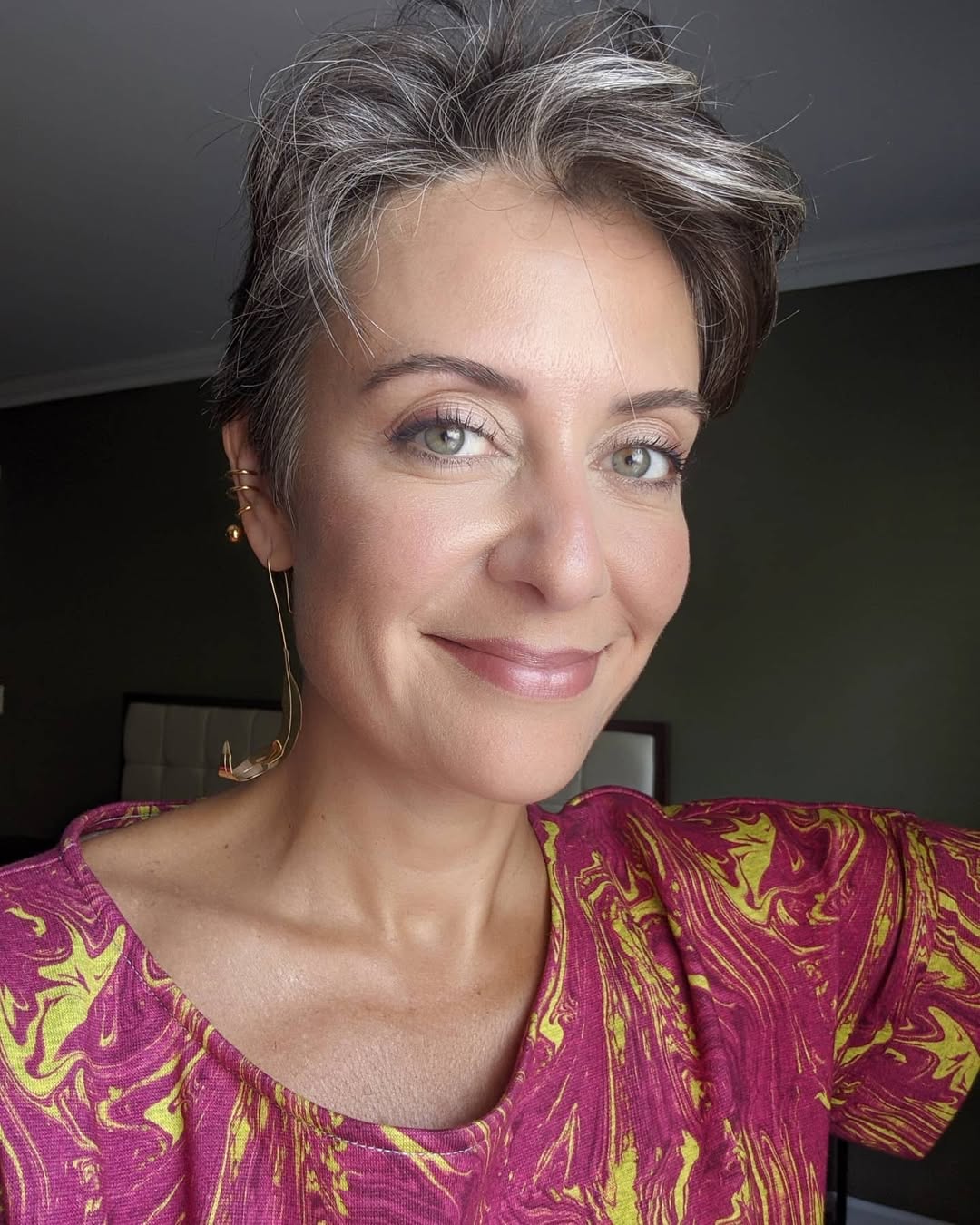 Textured Gray Pixie With Subtle Highlights