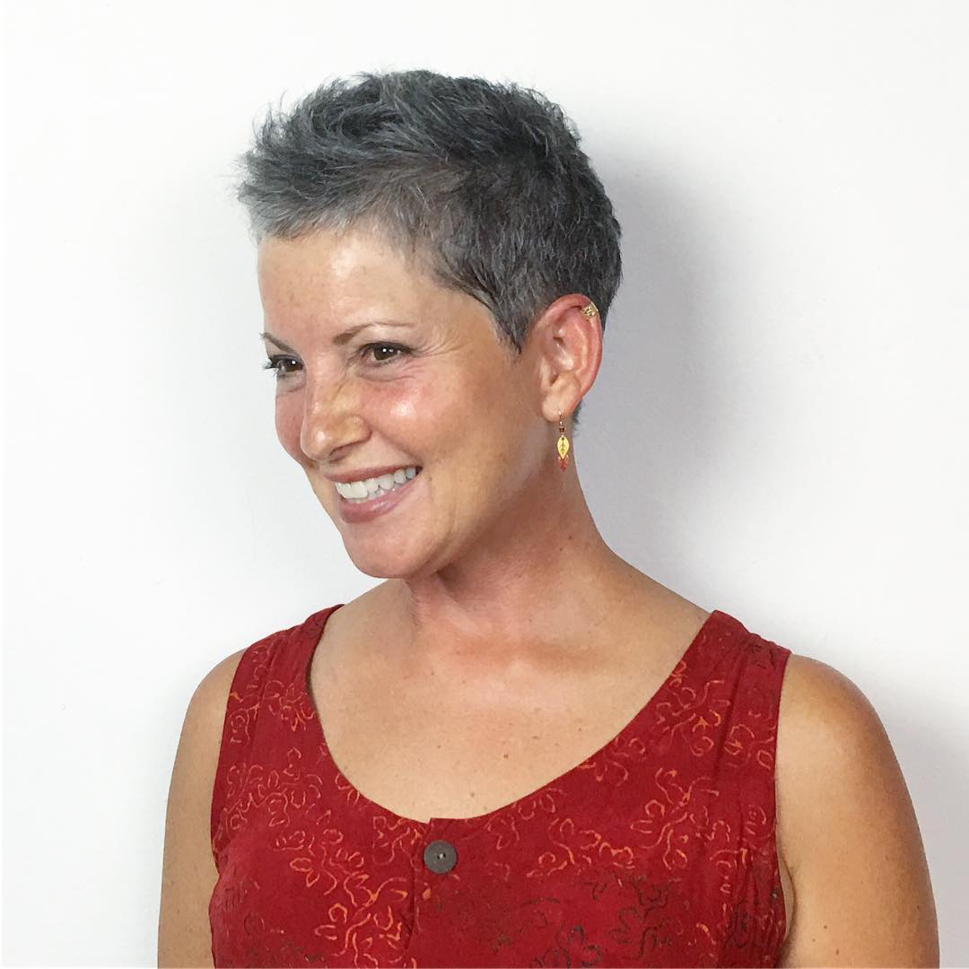 Textured Gray Pixie With Undercut