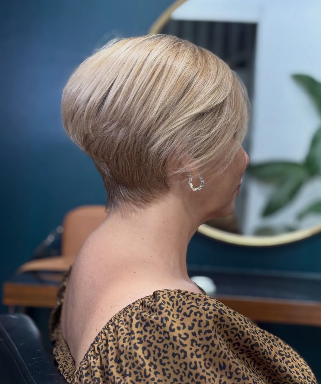 Textured Platinum Blonde Pixie With Undercut Nape