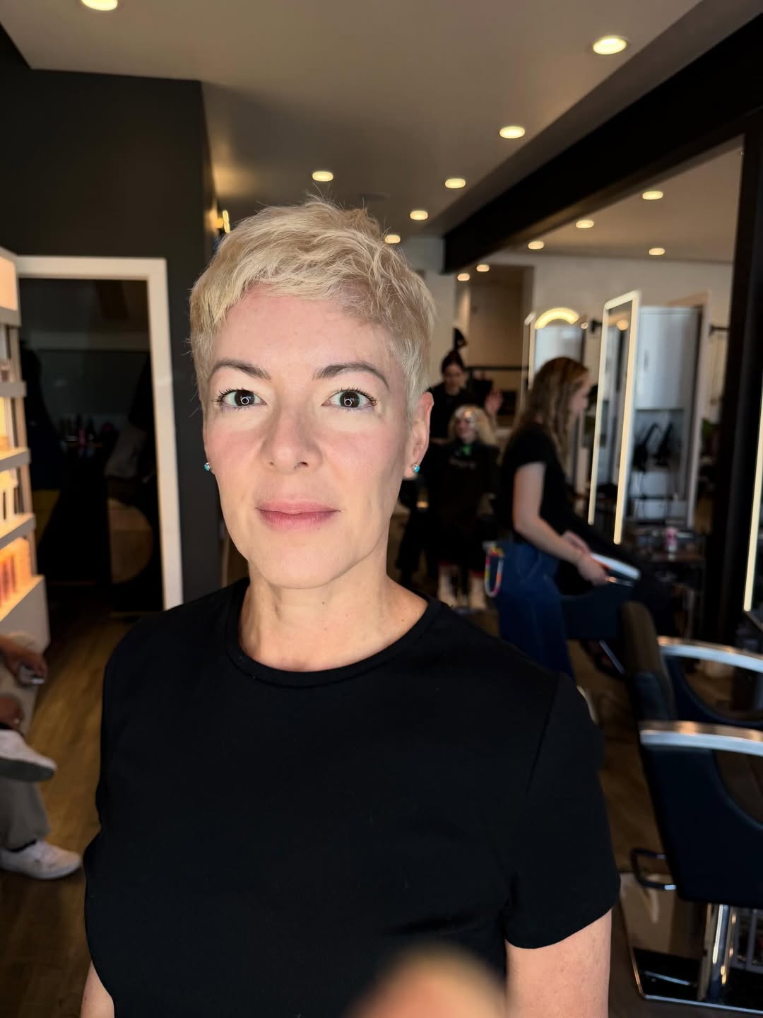 Textured Platinum Pixie With Subtle Volume