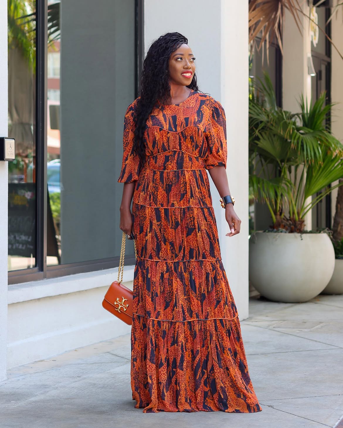 Tiered Maxi Dress In Bold Animal Print