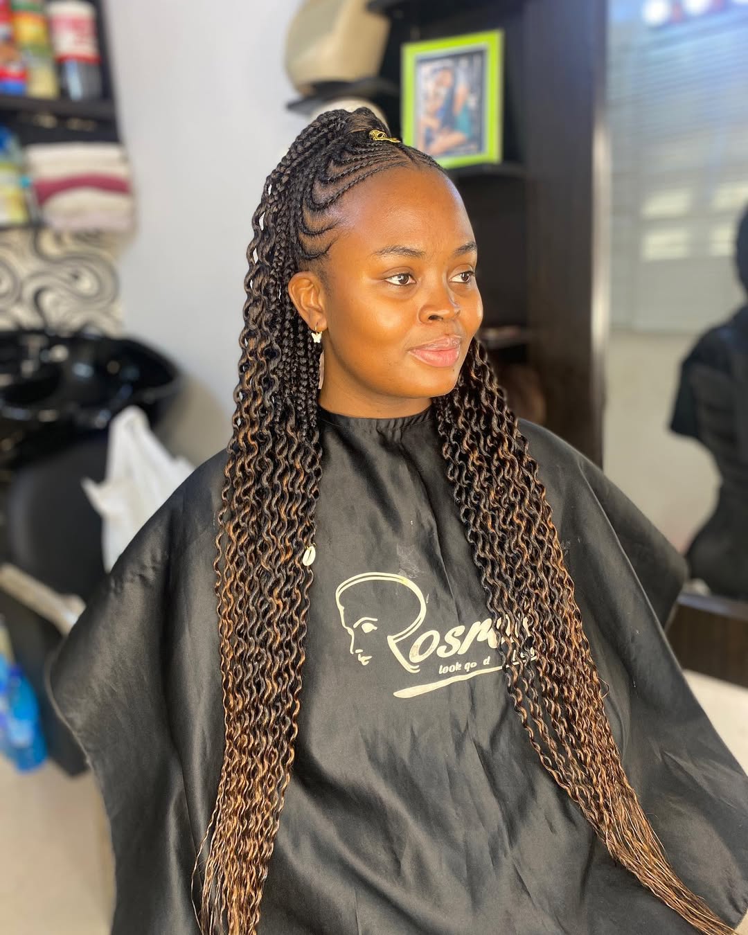 Tribal Braids Half Up Half Down With Curly Ends