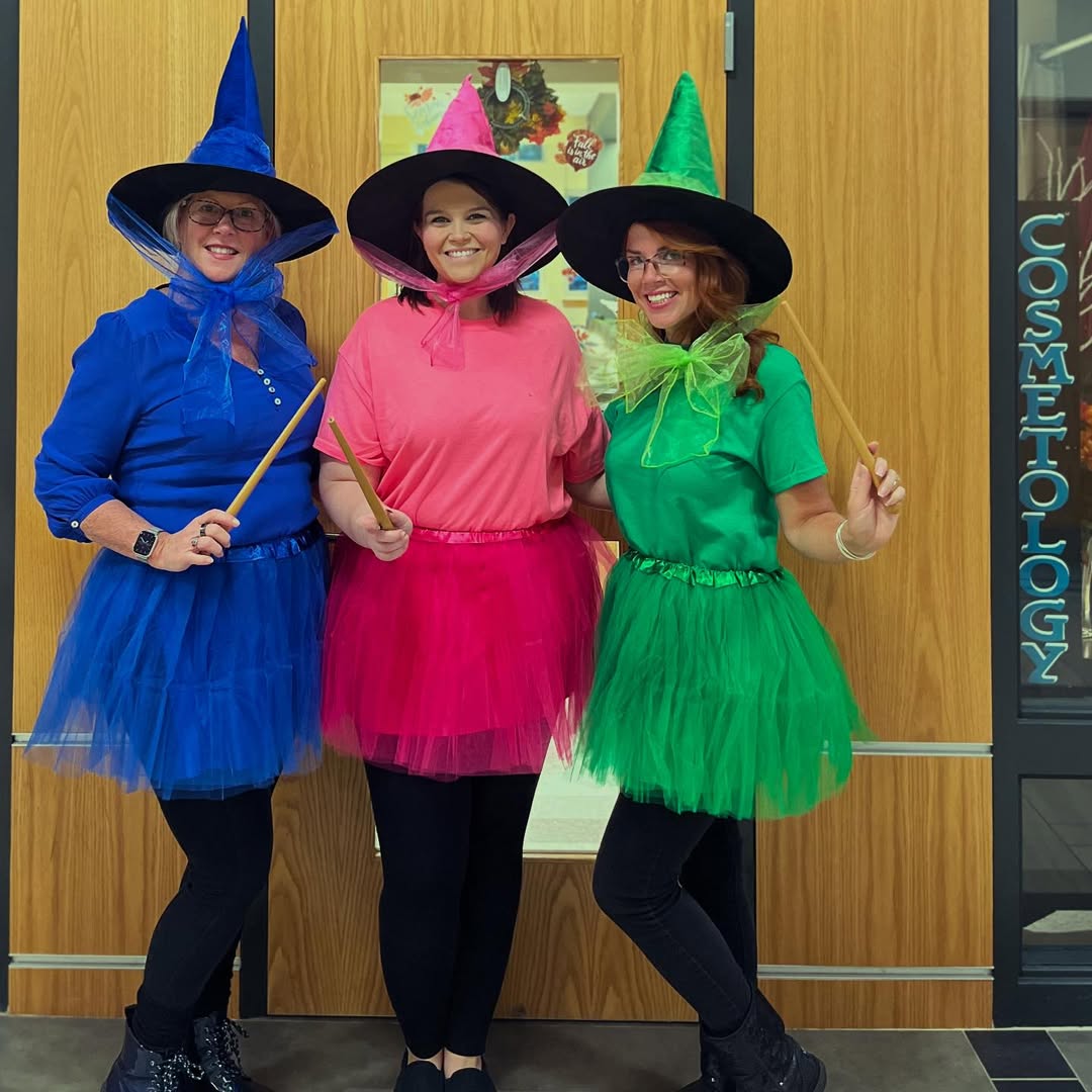 Trio Halloween Witch Costumes With Tulle Skirts