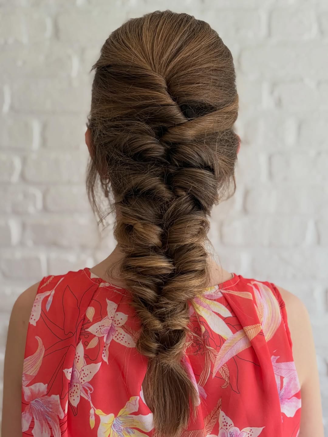 Twisted Fishtail Braid With Honey Blonde Highlights