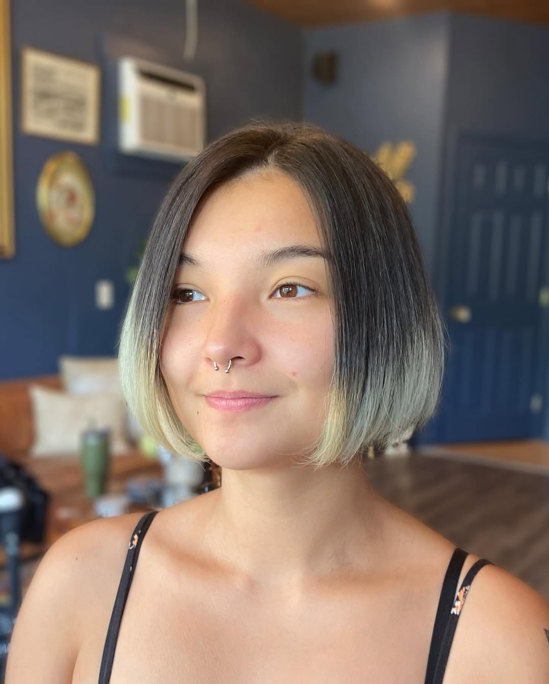 Two-Tone Chin Length Bob With Platinum Ends