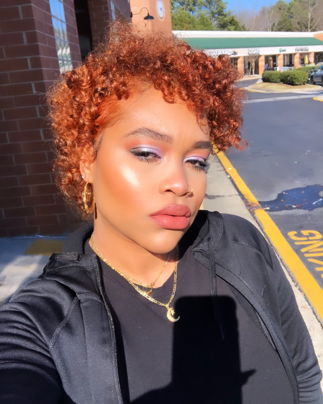 Vibrant Copper Coily Pixie Cut