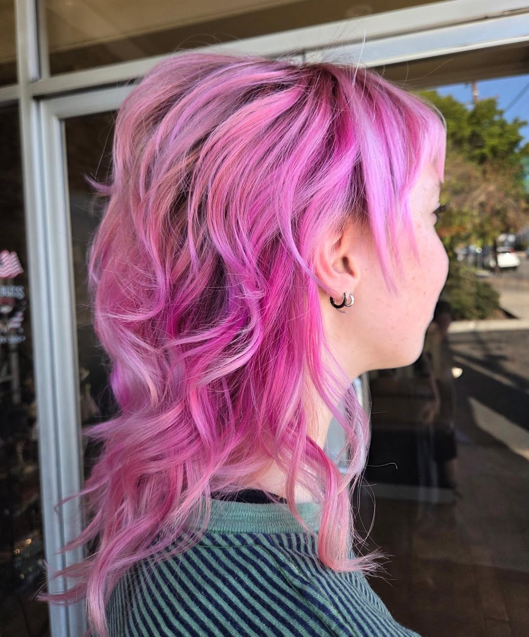 Vibrant Pink Shag With Choppy Layers