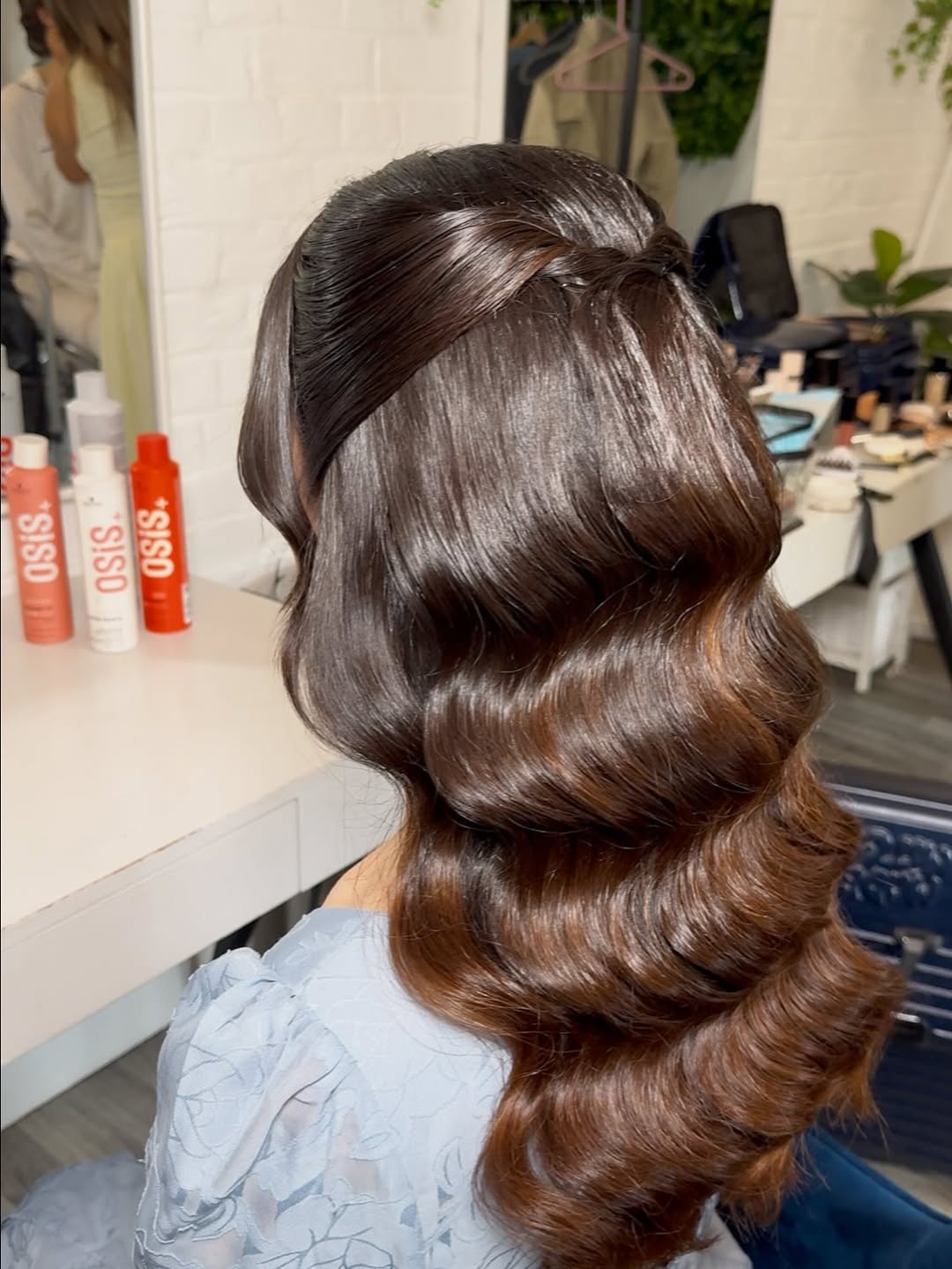 Vintage Hollywood Glamour Waves With Crown Twist